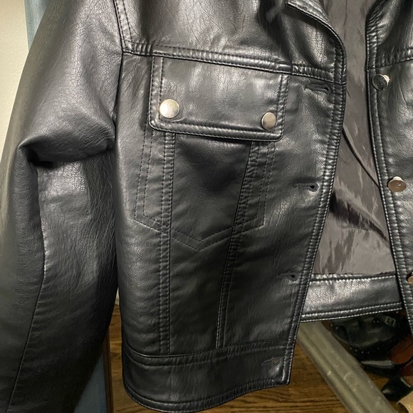 TopShop faux leather cropped jacket size 2 - Picture 5 of 6